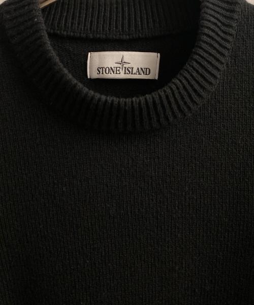 STONE ISLAND（ストーンアイランド）STONE ISLAND (ストーンアイランド) 7GGロゴパッチクルーネックニット ブラック サイズ:Sの古着・服飾アイテム