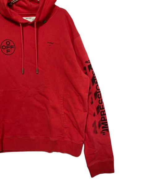 OFFWHITE（オフホワイト）OFFWHITE (オフホワイト) スプレーアローロゴパーカー レッド サイズ:XXLの古着・服飾アイテム