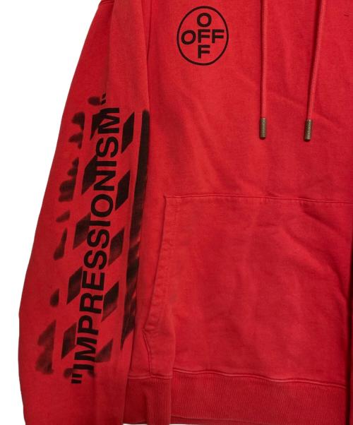 OFFWHITE（オフホワイト）OFFWHITE (オフホワイト) スプレーアローロゴパーカー レッド サイズ:XXLの古着・服飾アイテム