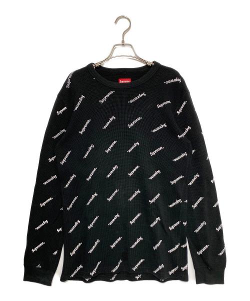 SUPREME（シュプリーム）SUPREME (シュプリーム) サーマルロゴワッフルカットソー ブラック サイズ:Mの古着・服飾アイテム