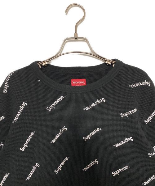 SUPREME（シュプリーム）SUPREME (シュプリーム) サーマルロゴワッフルカットソー ブラック サイズ:Mの古着・服飾アイテム