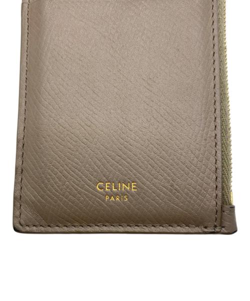 CELINE（セリーヌ）CELINE (セリーヌ) コンパクトジップカードケース ブラウンの古着・服飾アイテム
