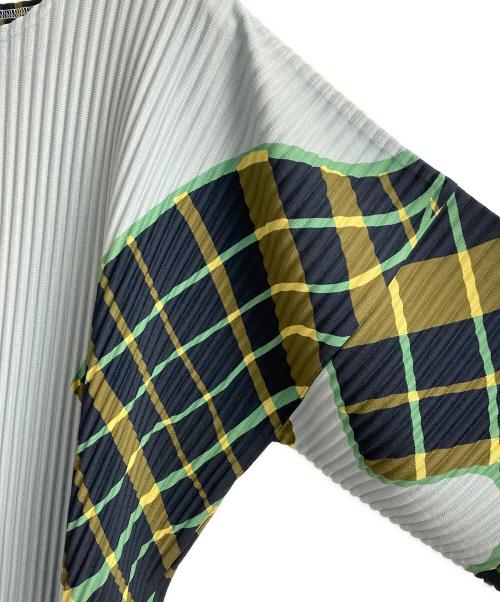 HOMME PLISSE ISSEY MIYAKE（オム プリッセ イッセイ ミヤケ）HOMME PLISSE ISSEY MIYAKE (オム プリッセ イッセイ ミヤケ) WINDSWEPT PLAID ブルー×ネイビー サイズ:2の古着・服飾アイテム