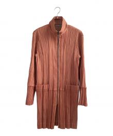 ISSEY MIYAKE（イッセイミヤケ）の古着「ジップアップロングジャケット」｜オレンジ