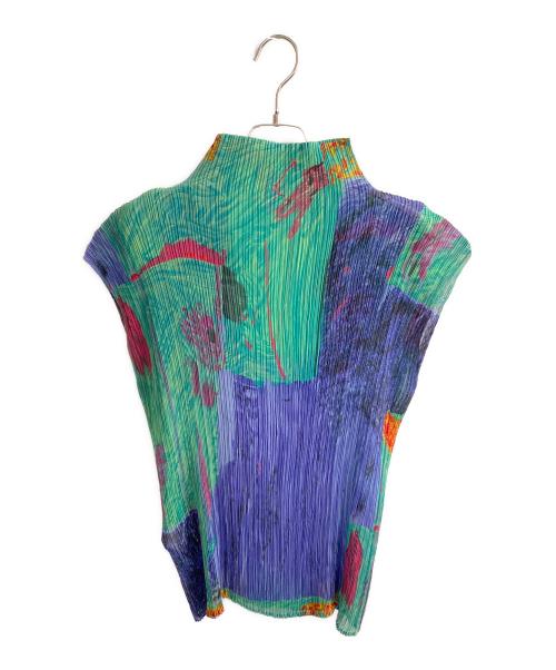 ISSEY MIYAKE（イッセイミヤケ）ISSEY MIYAKE (イッセイミヤケ) 総柄ハイネックカットソー マルチカラー サイズ:Mの古着・服飾アイテム