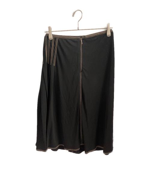 HERMES（エルメス）HERMES (エルメス) ビスコースプリーツスカート ブラック サイズ:38の古着・服飾アイテム