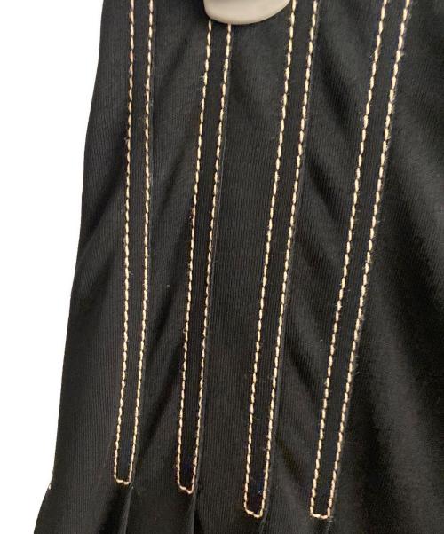 HERMES（エルメス）HERMES (エルメス) ビスコースプリーツスカート ブラック サイズ:38の古着・服飾アイテム