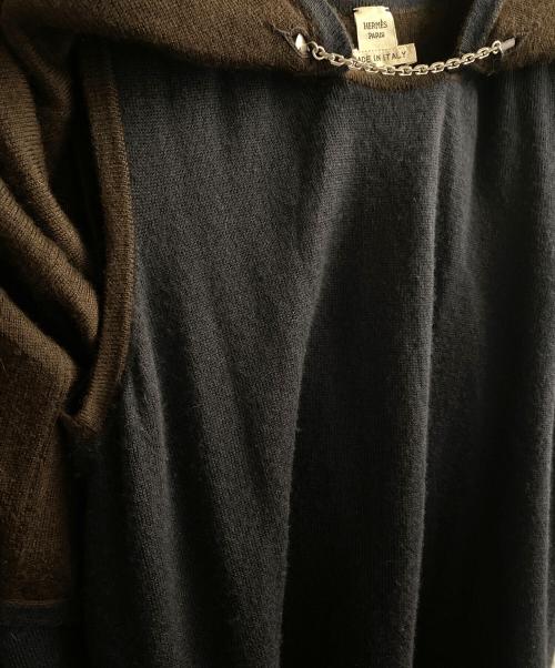 HERMES（エルメス）HERMES (エルメス) Hロゴチェーンカシミアアンサンブル ネイビー サイズ:MEの古着・服飾アイテム