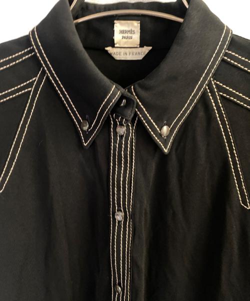 HERMES（エルメス）HERMES (エルメス) ビスコースプルオーバーノースリーブブラウス ブラック サイズ:36の古着・服飾アイテム