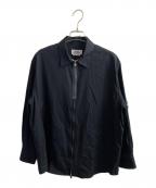 HERMESエルメス）の古着「ジップアップシャツ」｜ネイビー