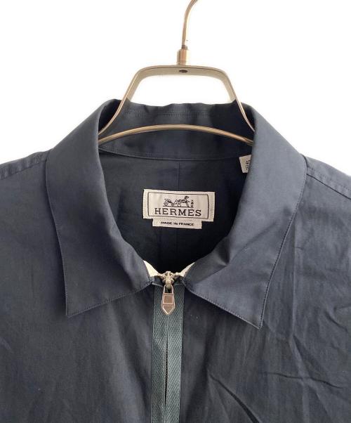 HERMES（エルメス）HERMES (エルメス) ジップアップシャツ ネイビー サイズ:40の古着・服飾アイテム