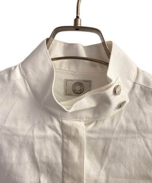 HERMES（エルメス）HERMES (エルメス) セリエボタンハイネックカラーシャツ ホワイト サイズ:38の古着・服飾アイテム
