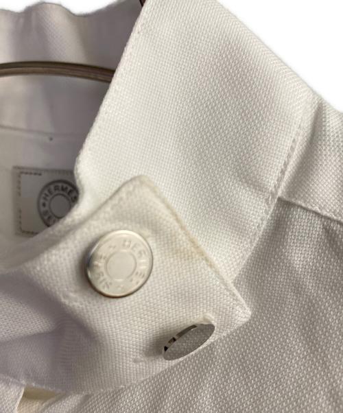 HERMES（エルメス）HERMES (エルメス) セリエボタンハイネックカラーシャツ ホワイト サイズ:38の古着・服飾アイテム