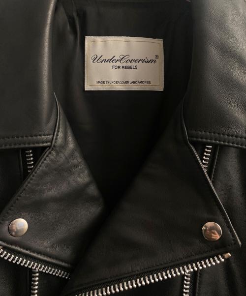 UNDERCOVER（アンダーカバー）UNDERCOVER (アンダーカバー) シープレザー ダブルライダースジャケット ブラック サイズ:3の古着・服飾アイテム