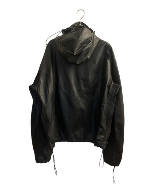 BOTTEGA VENETA（ボッテガベネタ）BOTTEGA VENETA (ボッテガベネタ) レザーフーデッドジャケット ブラック サイズ:52の古着・服飾アイテム