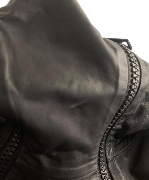 BOTTEGA VENETA（ボッテガベネタ）BOTTEGA VENETA (ボッテガベネタ) レザーフーデッドジャケット ブラック サイズ:52の古着・服飾アイテム