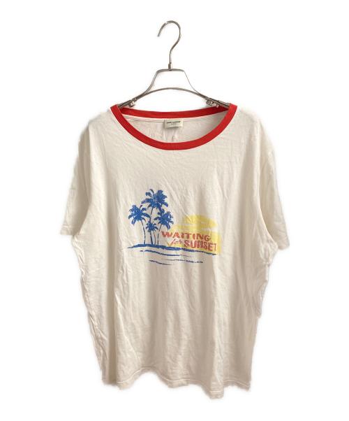 Saint Laurent Paris（サンローランパリ）Saint Laurent Paris (サンローランパリ) サンセットプリントTシャツ ホワイト サイズ:Lの古着・服飾アイテム