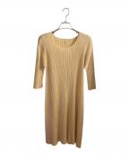 PREATS PLEASEプリーツ プリーズ）の古着「7分袖ワンピース」｜カーキ
