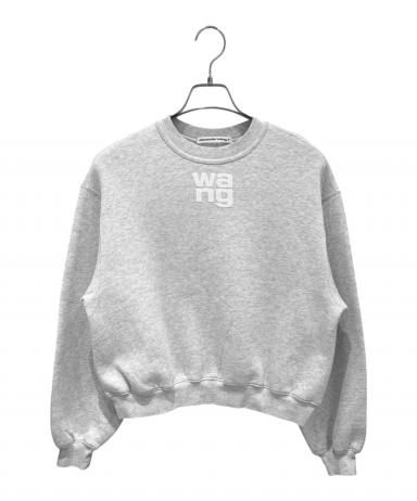 ⁠美品 アレキサンダーワン 立体ロゴ 半袖ニット クロップド グレー XS 中古・古着通販】ALEXANDER WANG (アレキサンダー・ワン) クロップド