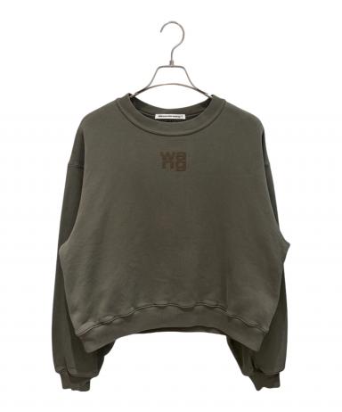 alexanderwang.t グリーン ロゴスウェット　美品 中古・古着通販】ALEXANDER WANG (アレキサンダー・ワン) クロップド