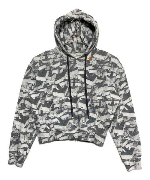 OFFWHITE（オフホワイト）OFFWHITE (オフホワイト) 20SS アローパターン総柄パーカー グレー サイズ:Sの古着・服飾アイテム