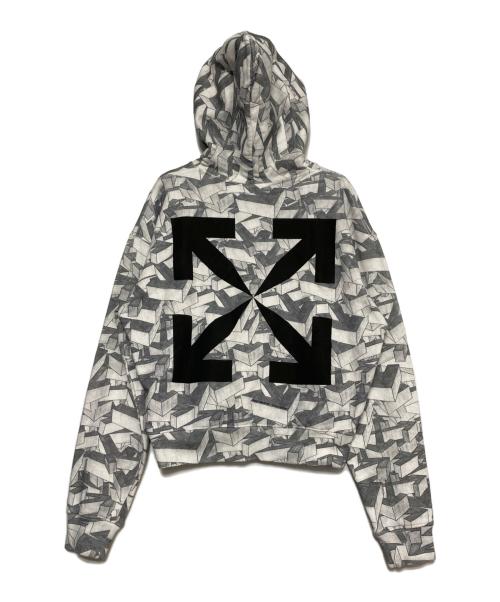 OFFWHITE（オフホワイト）OFFWHITE (オフホワイト) 20SS アローパターン総柄パーカー グレー サイズ:Sの古着・服飾アイテム