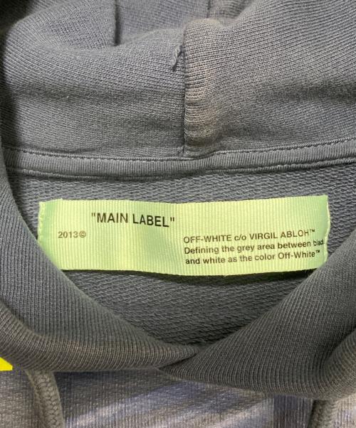 OFFWHITE（オフホワイト）OFFWHITE (オフホワイト) バイアスロゴプリントパーカー ブルー サイズ:Sの古着・服飾アイテム