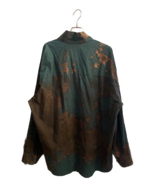 ISSEI MIYAKE MEN（イッセイミヤケメン）ISSEI MIYAKE MEN (イッセイミヤケメン) SPLASH SHIRT グリーン×ブラウン サイズ:3の古着・服飾アイテム