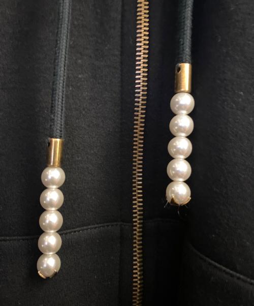 LOUIS VUITTON（ルイ ヴィトン）LOUIS VUITTON (ルイ ヴィトン) フェイクパールエンブロイドフーディ ブラック サイズ:XLの古着・服飾アイテム