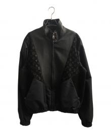 LOUIS VUITTON（ルイ ヴィトン）の古着「レザーミックストラック」｜ブラック