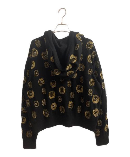 CHANEL（シャネル）CHANEL (シャネル) プルオーバーニットパーカー ブラック×イエロー サイズ:36の古着・服飾アイテム