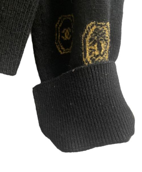 CHANEL（シャネル）CHANEL (シャネル) プルオーバーニットパーカー ブラック×イエロー サイズ:36の古着・服飾アイテム