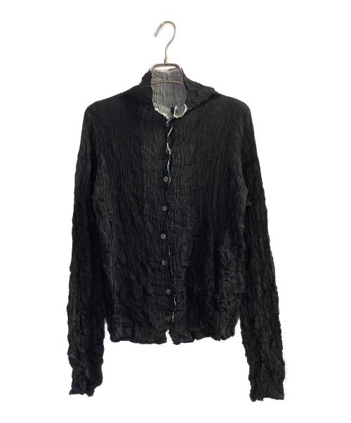 ISSEY MIYAKE（イッセイミヤケ）ISSEY MIYAKE (イッセイミヤケ) プリーツボタンシャツ ブラック サイズ:Mの古着・服飾アイテム