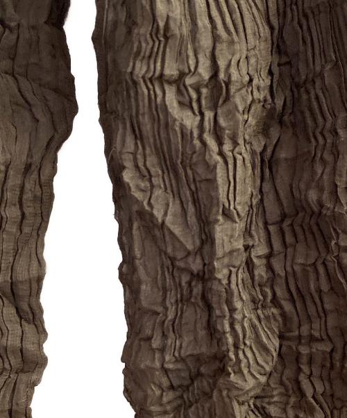 ISSEY MIYAKE（イッセイミヤケ）ISSEY MIYAKE (イッセイミヤケ) プリーツロングボタンシャツ ブラウン サイズ:Mの古着・服飾アイテム