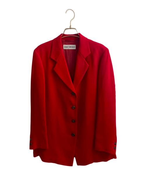 ISSEY MIYAKE（イッセイミヤケ）ISSEY MIYAKE (イッセイミヤケ) テーラードジャケット レッド サイズ:Mの古着・服飾アイテム