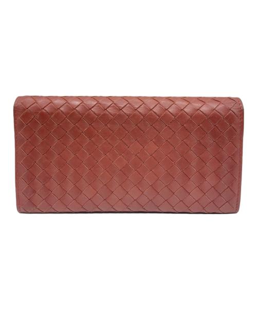 BOTTEGA VENETA（ボッテガベネタ）BOTTEGA VENETA (ボッテガベネタ) イントレチャートロングウォレット ブラウンの古着・服飾アイテム