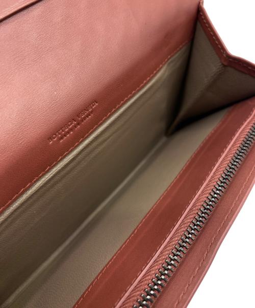 BOTTEGA VENETA（ボッテガベネタ）BOTTEGA VENETA (ボッテガベネタ) イントレチャートロングウォレット ブラウンの古着・服飾アイテム