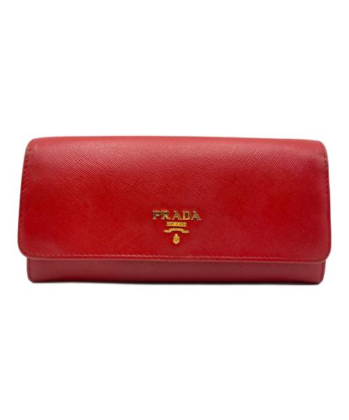 PRADA（プラダ）PRADA (プラダ) サフィアーノバイカラーウォレット レッドの古着・服飾アイテム