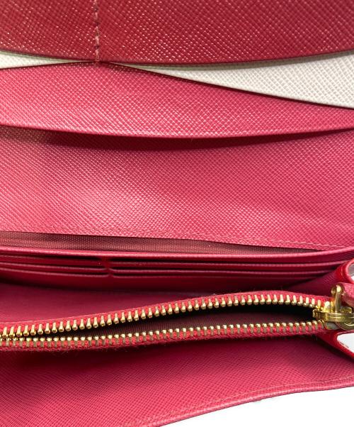 PRADA（プラダ）PRADA (プラダ) サフィアーノバイカラーウォレット レッドの古着・服飾アイテム