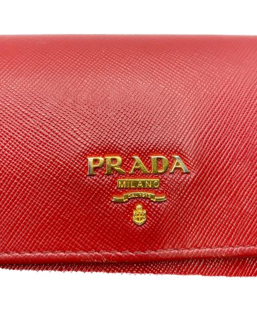 PRADA（プラダ）PRADA (プラダ) サフィアーノバイカラーウォレット レッドの古着・服飾アイテム