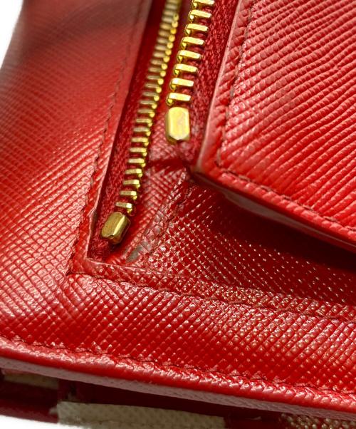 PRADA（プラダ）PRADA (プラダ) サフィアーノバイカラーウォレット レッドの古着・服飾アイテム