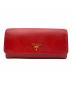 PRADA（プラダ）の古着「サフィアーノバイカラーウォレット」｜レッド