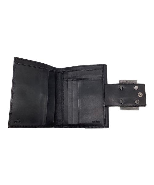 FENDI（フェンディ）FENDI (フェンディ) ズッキーノ 2つ折り財布 ブラックの古着・服飾アイテム