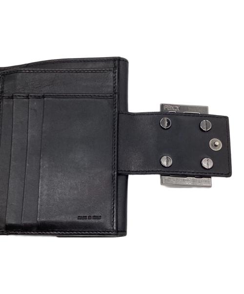 FENDI（フェンディ）FENDI (フェンディ) ズッキーノ 2つ折り財布 ブラックの古着・服飾アイテム