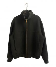 LOUIS VUITTONルイ ヴィトン）の古着「LVブラゾンダブルフェイスウールシルクブレンドリバーシブルブルゾン」｜ブラック