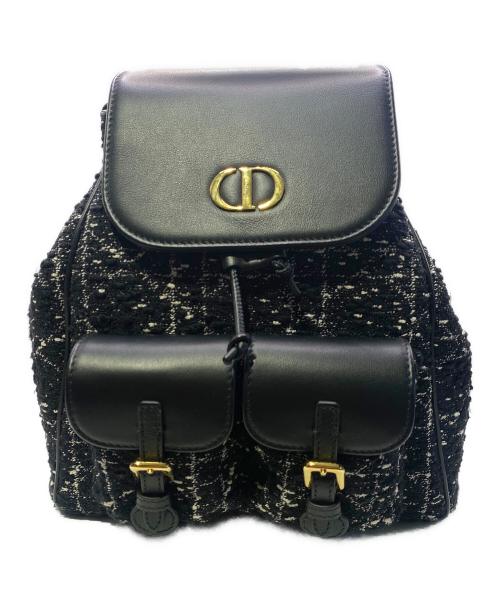 Christian Dior（クリスチャン ディオール）Christian Dior (クリスチャン ディオール) カロバックパックミディアム/カナージュツイードバックパック ブラックの古着・服飾アイテム
