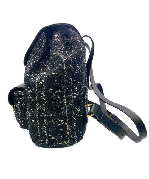Christian Dior（クリスチャン ディオール）Christian Dior (クリスチャン ディオール) カロバックパックミディアム/カナージュツイードバックパック ブラックの古着・服飾アイテム