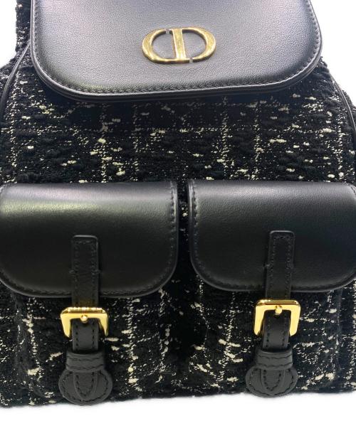 Christian Dior（クリスチャン ディオール）Christian Dior (クリスチャン ディオール) カロバックパックミディアム/カナージュツイードバックパック ブラックの古着・服飾アイテム