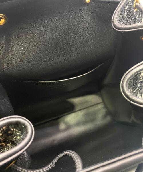 Christian Dior（クリスチャン ディオール）Christian Dior (クリスチャン ディオール) カロバックパックミディアム/カナージュツイードバックパック ブラックの古着・服飾アイテム