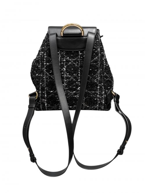 Christian Dior（クリスチャン ディオール）Christian Dior (クリスチャン ディオール) カロバックパックミディアム/カナージュツイードバックパック ブラックの古着・服飾アイテム